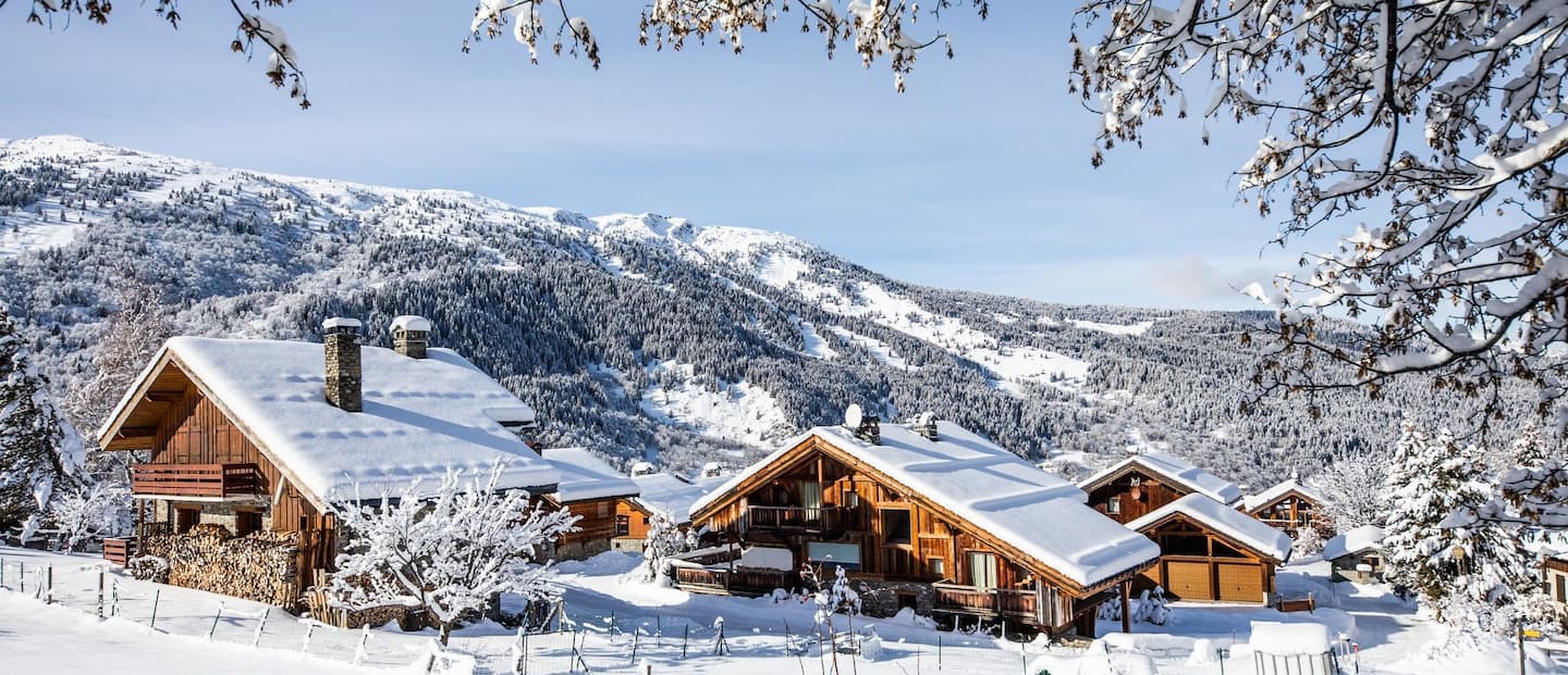 Snow-covered chalets of Meribel