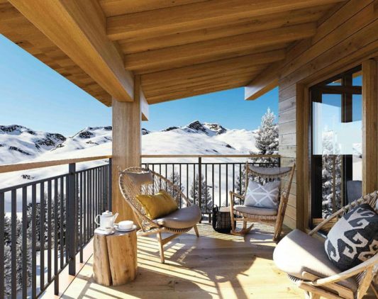 Balcon - residence Les Cristaux - location appartement les arcs